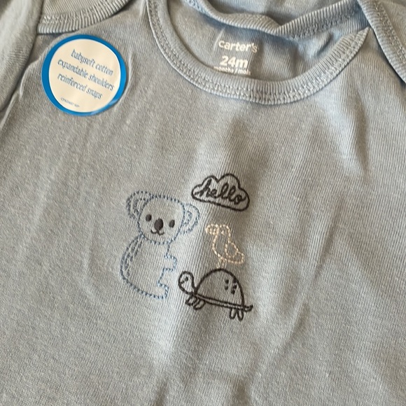 24m NWT bundle of short and one long sleeve onesies for baby boy - Picture 10 of 15